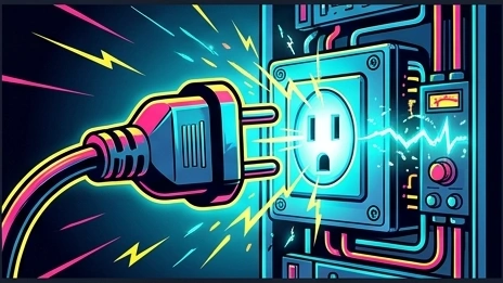 Schematischer Stecker als Sinnbild für den dreistufigen Ablauf